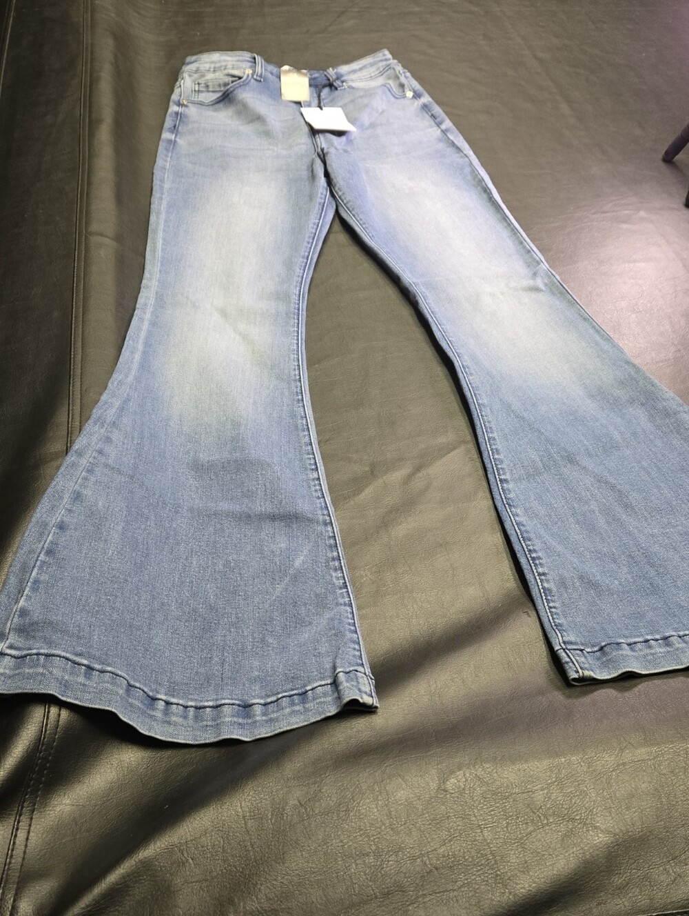 Light Blue High-Rise Flare Jeans for Women